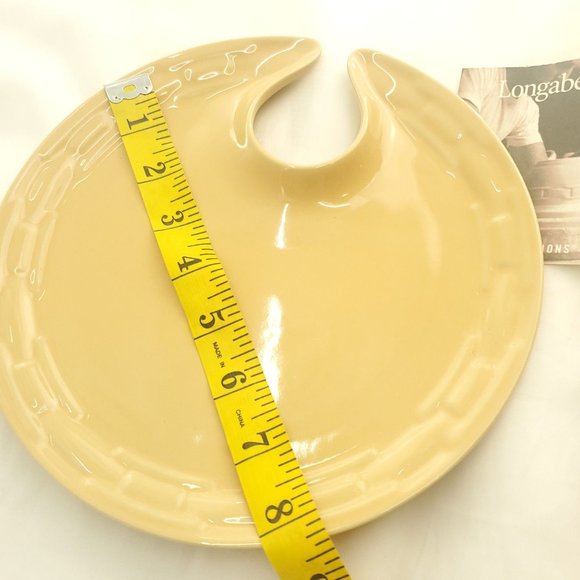 Longaberger 3219650 Butternut Ceramic Pottery Woven Traditions Wine Dine Plate - Picture 4 of 9